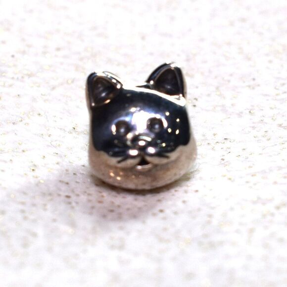 Pandora Curious Cat Sterling Silver Charm Retired Kitty Cat Bead - Picture 4 of 8